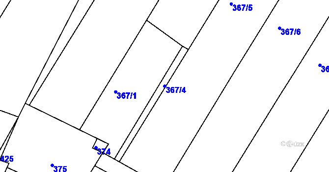 Parcela st. 367/4 v KÚ Velké Chvalovice, Katastrální mapa