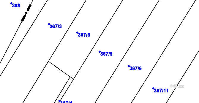 Parcela st. 367/5 v KÚ Velké Chvalovice, Katastrální mapa