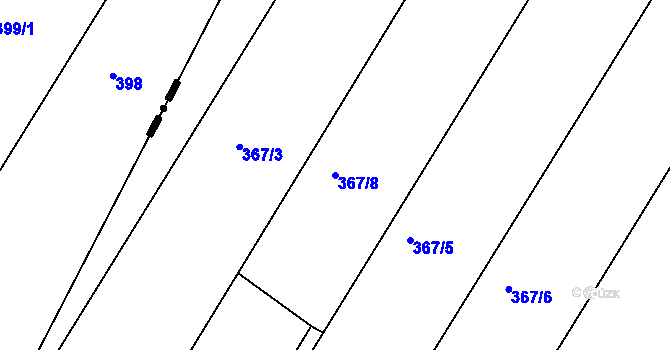 Parcela st. 367/8 v KÚ Velké Chvalovice, Katastrální mapa