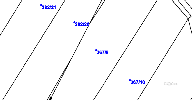 Parcela st. 367/9 v KÚ Velké Chvalovice, Katastrální mapa