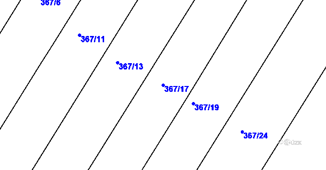 Parcela st. 367/17 v KÚ Velké Chvalovice, Katastrální mapa