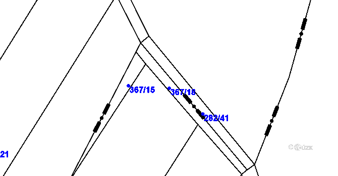 Parcela st. 367/18 v KÚ Velké Chvalovice, Katastrální mapa