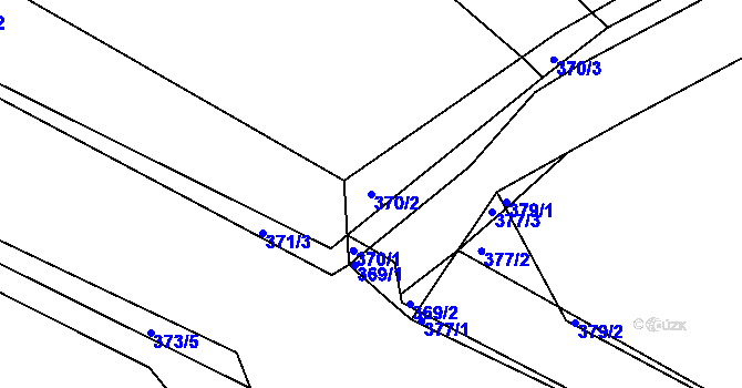 Parcela st. 370/2 v KÚ Velké Chvalovice, Katastrální mapa