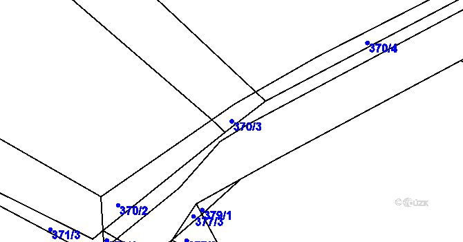 Parcela st. 370/3 v KÚ Velké Chvalovice, Katastrální mapa