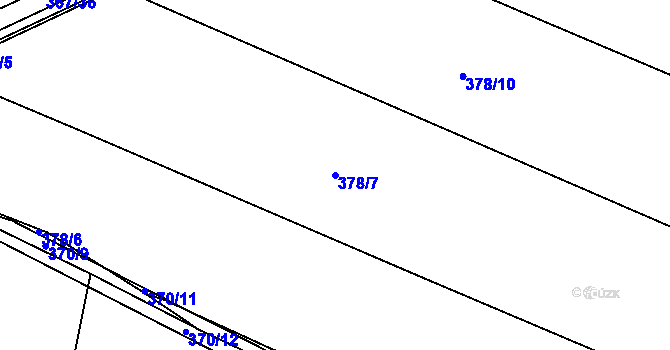 Parcela st. 378/7 v KÚ Velké Chvalovice, Katastrální mapa