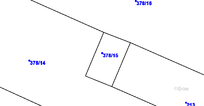 Parcela st. 378/15 v KÚ Velké Chvalovice, Katastrální mapa