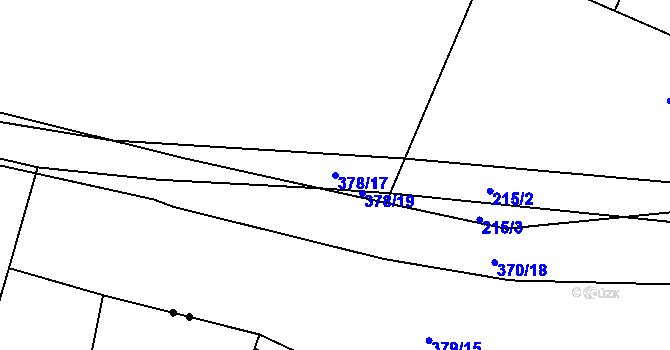 Parcela st. 378/17 v KÚ Velké Chvalovice, Katastrální mapa
