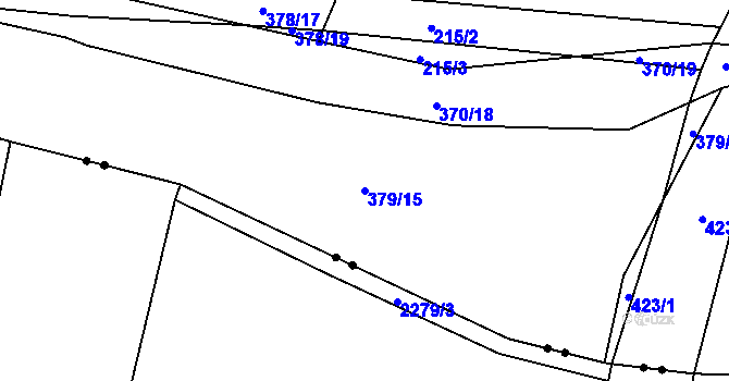 Parcela st. 379/15 v KÚ Velké Chvalovice, Katastrální mapa