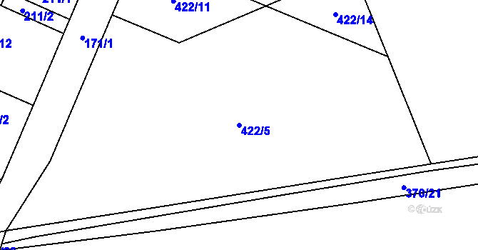 Parcela st. 422/5 v KÚ Velké Chvalovice, Katastrální mapa