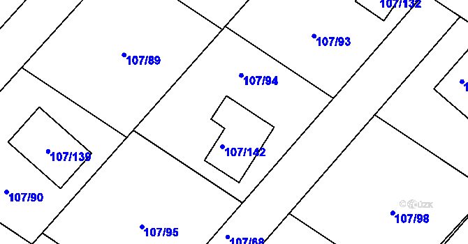 Parcela st. 107/94 v KÚ Velké Chvalovice, Katastrální mapa