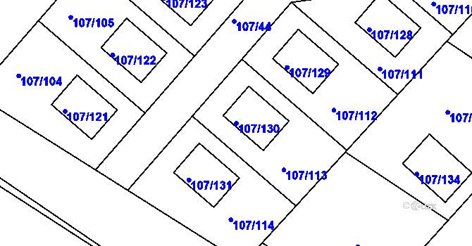 Parcela st. 107/130 v KÚ Velké Chvalovice, Katastrální mapa
