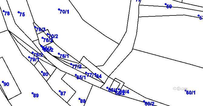Parcela st. 73 v KÚ Malé Chvojno, Katastrální mapa