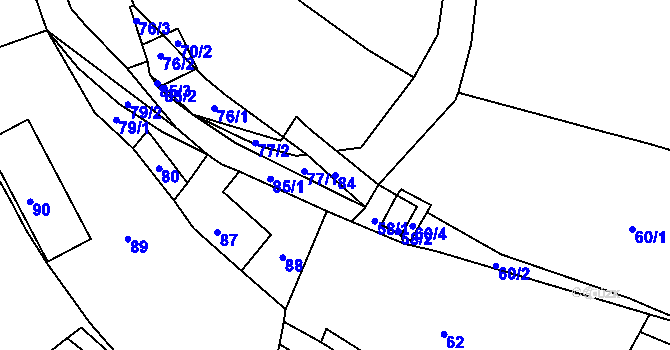 Parcela st. 84 v KÚ Malé Chvojno, Katastrální mapa