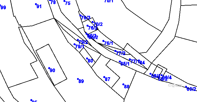 Parcela st. 85 v KÚ Malé Chvojno, Katastrální mapa