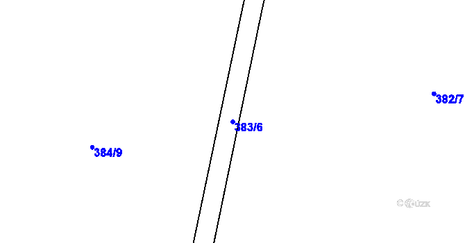 Parcela st. 383/6 v KÚ Malé Chvojno, Katastrální mapa