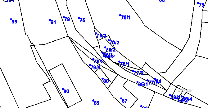 Parcela st. 85/2 v KÚ Malé Chvojno, Katastrální mapa