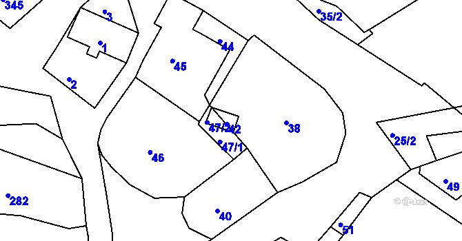 Parcela st. 42 v KÚ Velké Chvojno, Katastrální mapa