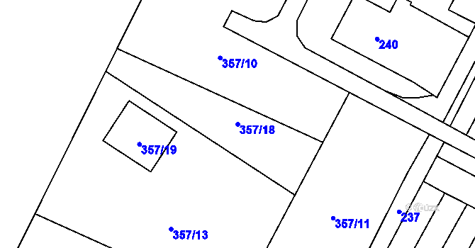 Parcela st. 357/18 v KÚ Velké Chvojno, Katastrální mapa