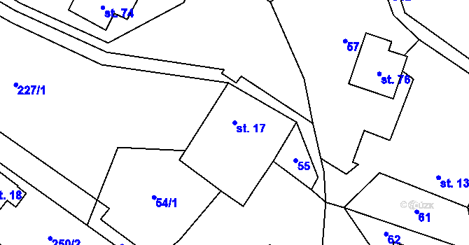 Parcela st. 17 v KÚ Velké Janovice, Katastrální mapa