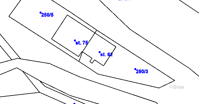 Parcela st. 62 v KÚ Velké Janovice, Katastrální mapa
