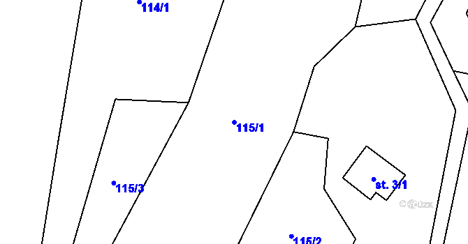 Parcela st. 115/1 v KÚ Malé Karlovice, Katastrální mapa