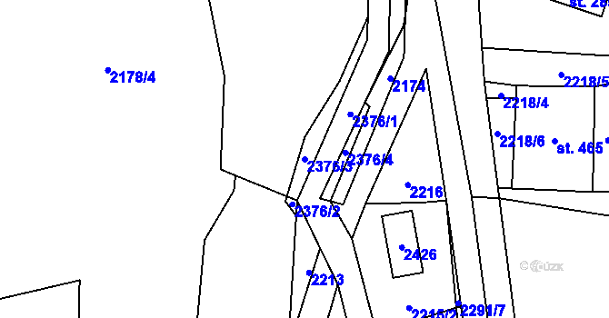 Parcela st. 2376/3 v KÚ Malé Karlovice, Katastrální mapa