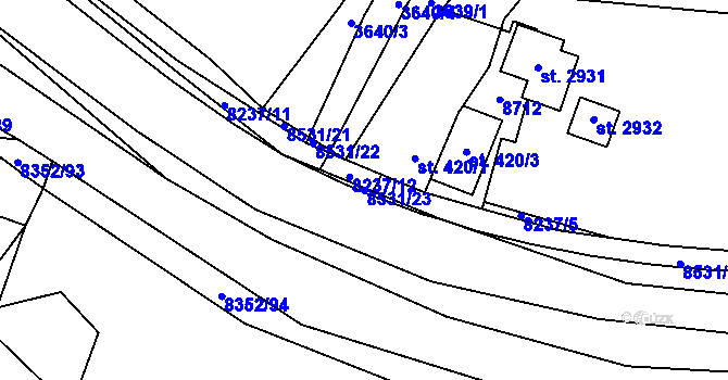 Parcela st. 8531/23 v KÚ Velké Karlovice, Katastrální mapa