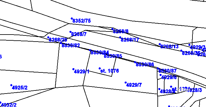Parcela st. 8530/85 v KÚ Velké Karlovice, Katastrální mapa