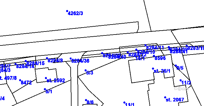 Parcela st. 8284/37 v KÚ Velké Karlovice, Katastrální mapa