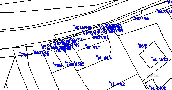 Parcela st. 41/1 v KÚ Velké Karlovice, Katastrální mapa