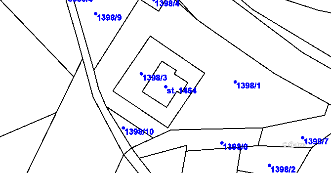 Parcela st. 1464 v KÚ Velké Karlovice, Katastrální mapa