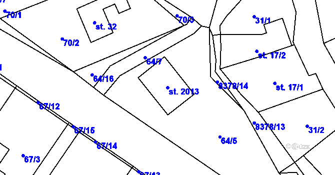 Parcela st. 2013 v KÚ Velké Karlovice, Katastrální mapa