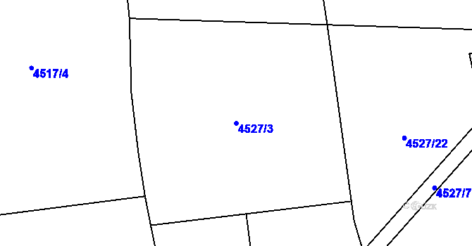 Parcela st. 4527/3 v KÚ Velké Karlovice, Katastrální mapa