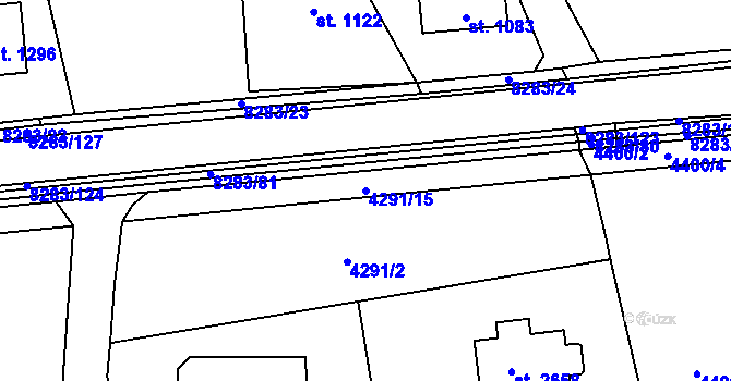 Parcela st. 4291/15 v KÚ Velké Karlovice, Katastrální mapa