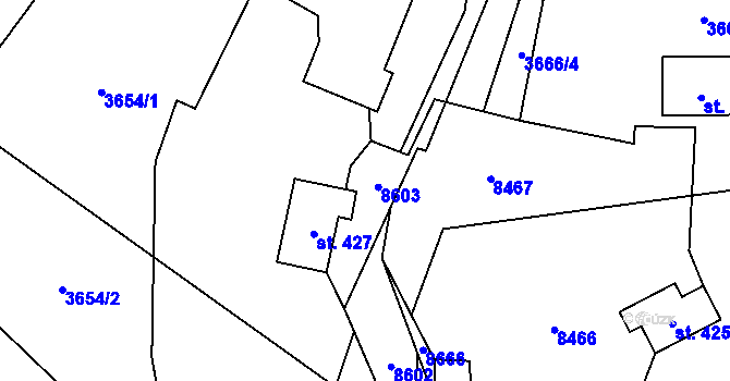 Parcela st. 426/3 v KÚ Velké Karlovice, Katastrální mapa
