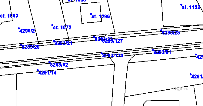 Parcela st. 8283/124 v KÚ Velké Karlovice, Katastrální mapa