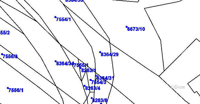Parcela st. 8364/29 v KÚ Velké Karlovice, Katastrální mapa