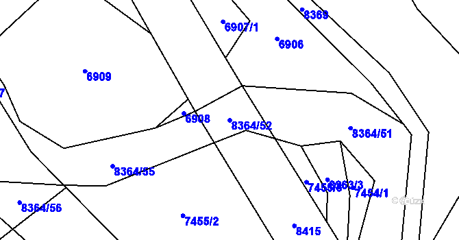Parcela st. 8364/52 v KÚ Velké Karlovice, Katastrální mapa