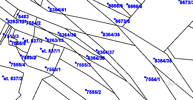 Parcela st. 8364/37 v KÚ Velké Karlovice, Katastrální mapa