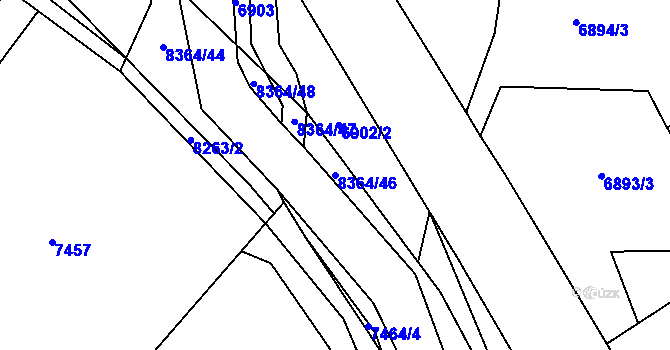 Parcela st. 8364/46 v KÚ Velké Karlovice, Katastrální mapa