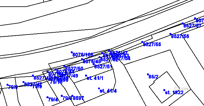 Parcela st. 8076/46 v KÚ Velké Karlovice, Katastrální mapa