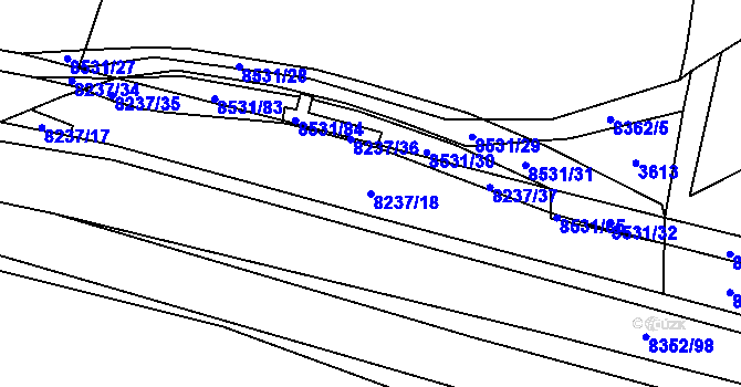 Parcela st. 8237/18 v KÚ Velké Karlovice, Katastrální mapa