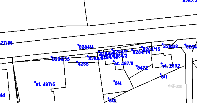 Parcela st. 8284/6 v KÚ Velké Karlovice, Katastrální mapa