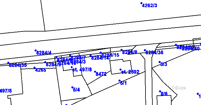 Parcela st. 8284/15 v KÚ Velké Karlovice, Katastrální mapa