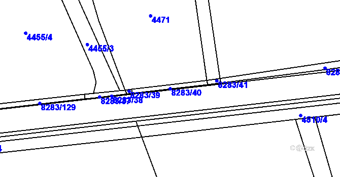 Parcela st. 8283/40 v KÚ Velké Karlovice, Katastrální mapa