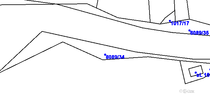 Parcela st. 8089/34 v KÚ Velké Karlovice, Katastrální mapa
