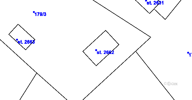 Parcela st. 2662 v KÚ Velké Karlovice, Katastrální mapa