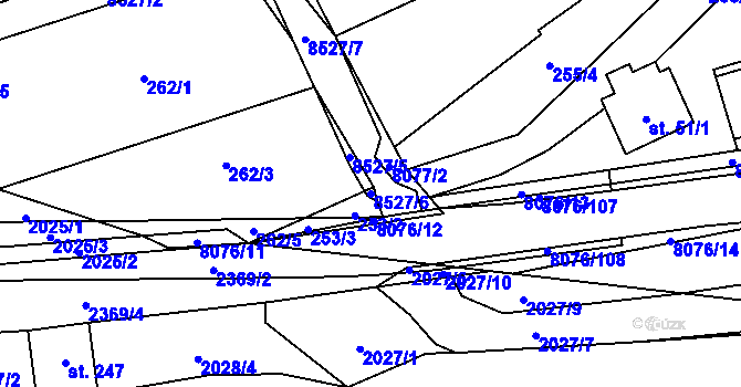 Parcela st. 8527/6 v KÚ Velké Karlovice, Katastrální mapa