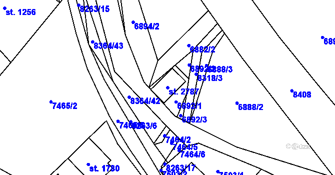 Parcela st. 2787 v KÚ Velké Karlovice, Katastrální mapa