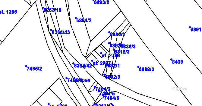 Parcela st. 2788 v KÚ Velké Karlovice, Katastrální mapa